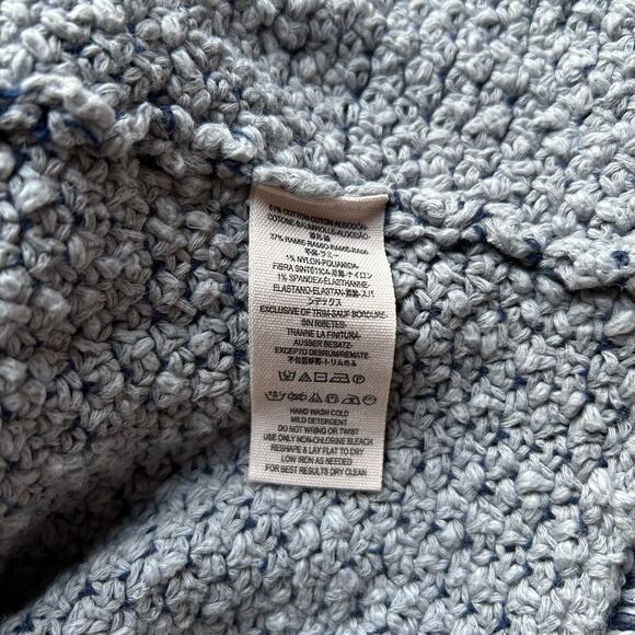 Free People Love Me Tender Cardigan Sweater Hooded Knit Fringe Blue Small - Picture 9 of 12